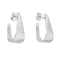 Tomfoolery Kalila Silver Elongated Hoop Earrings Online