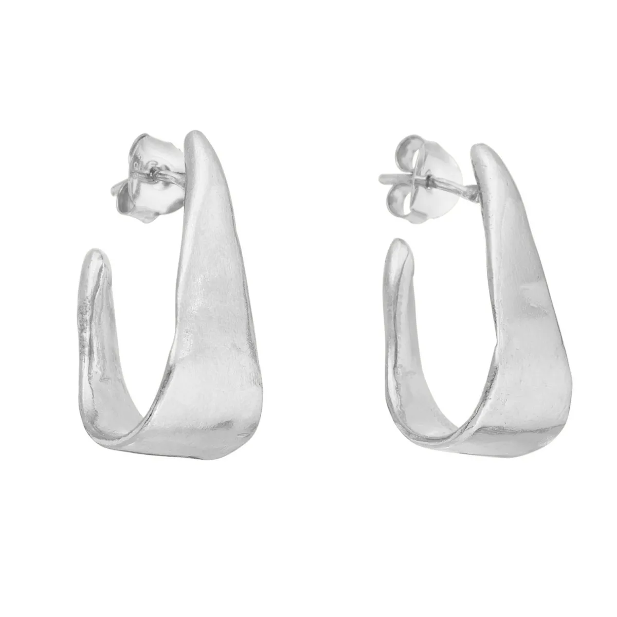 Tomfoolery Kalila Silver Elongated Hoop Earrings Online