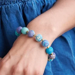 Tomfoolery Kantha Azure Bauble Bracelet Clearance