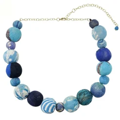Tomfoolery Kantha Azure Bauble Statement Necklace Clearance