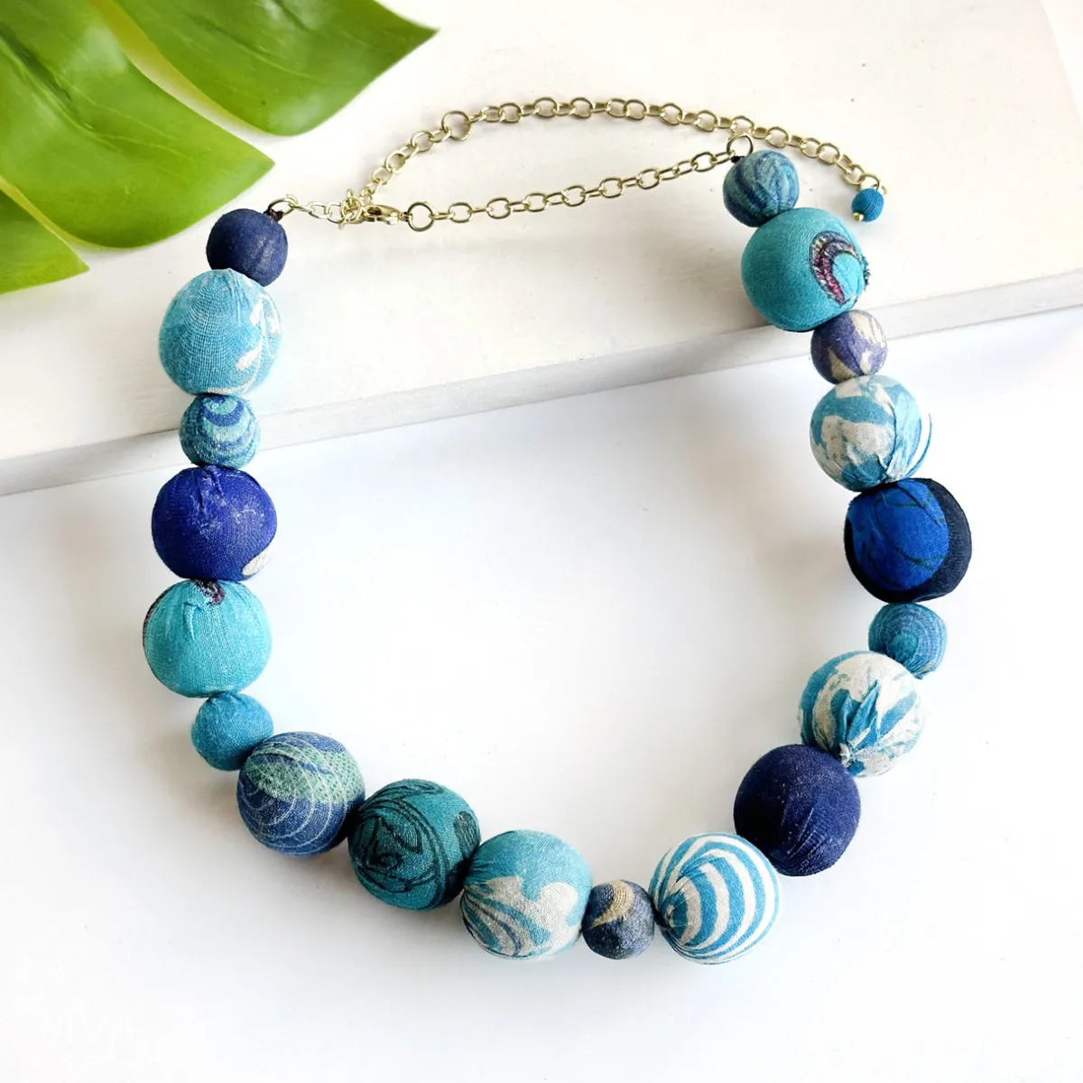 Tomfoolery Kantha Azure Bauble Statement Necklace Clearance