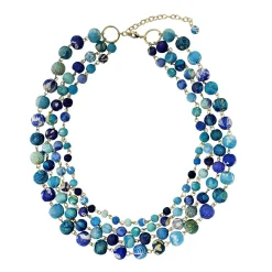 Tomfoolery Kantha Azure Beaded Karita Necklace Best