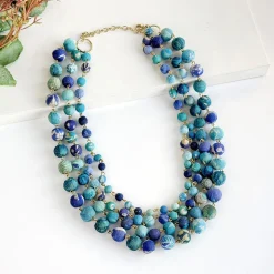 Tomfoolery Kantha Azure Beaded Karita Necklace Best