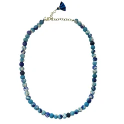 Tomfoolery Kantha Azure Classic Beaded Necklace Sale