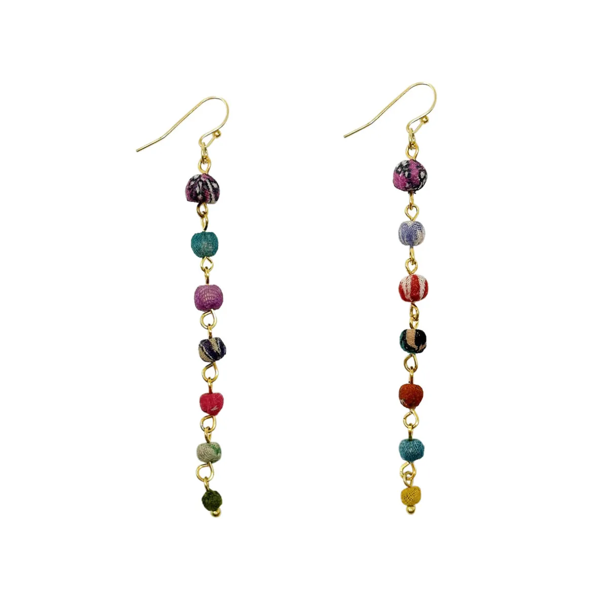 Tomfoolery Kantha Milieu Linear Drop Earrings Discount