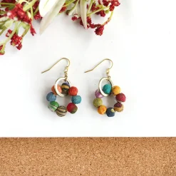 Tomfoolery Kantha Orbital Earrings Best