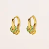 Tomfoolery Karma Hoop Earrings in Green & Yellow Online