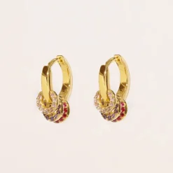 Tomfoolery Karma Hoop Earrings in Pink, Fuchsia & Purple Fashion