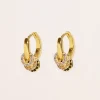 Tomfoolery Karma Hoop Earrings in Purple, Champagne & Black Discount