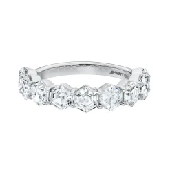 Tomfoolery Lab Hexagon Diamond Half Eternity Ring Outlet