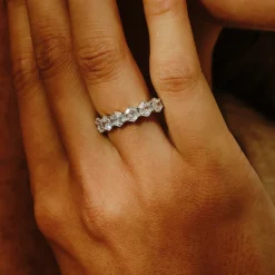 Tomfoolery Lab Hexagon Diamond Half Eternity Ring Outlet