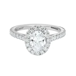 Tomfoolery Lab Oval Diamond Halo White Gold Ring Sale