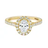 Tomfoolery Lab Oval Diamond Halo Yellow Gold Ring Best