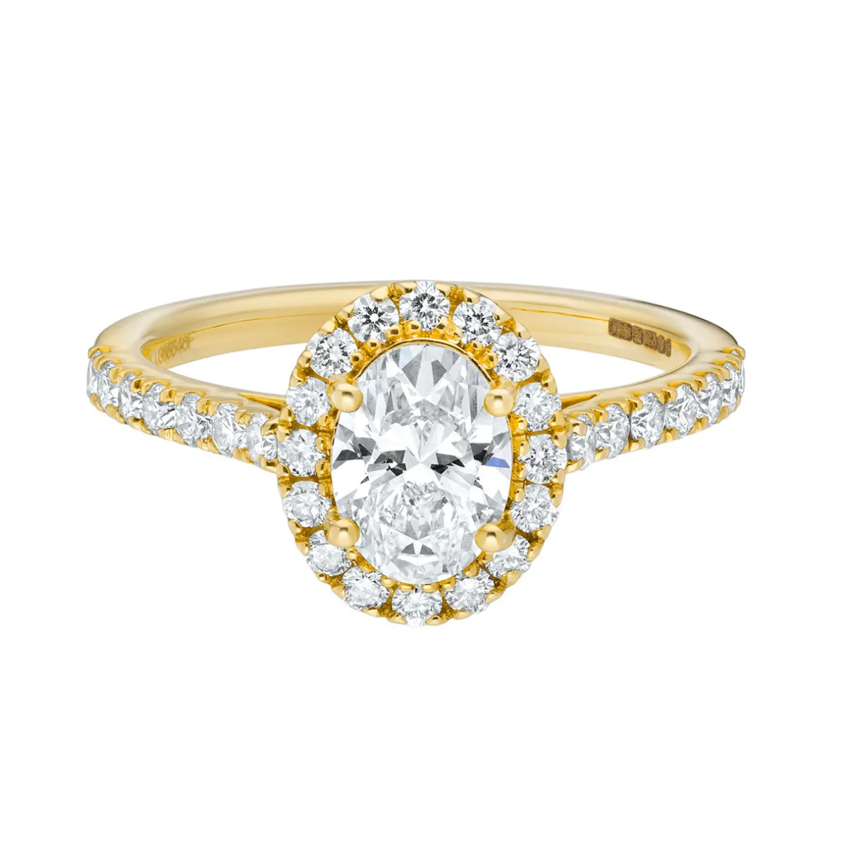 Tomfoolery Lab Oval Diamond Halo Yellow Gold Ring Best