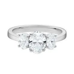 Tomfoolery Lab Oval Diamond Three Stone Ring Online