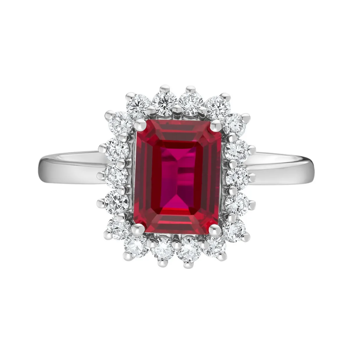 Tomfoolery Lab Ruby & Diamond Halo Ring Outlet