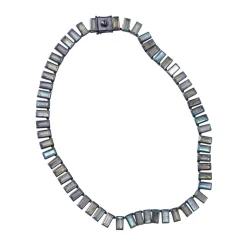 Tomfoolery Labradorite Baguette Tile Rivière Necklace Outlet