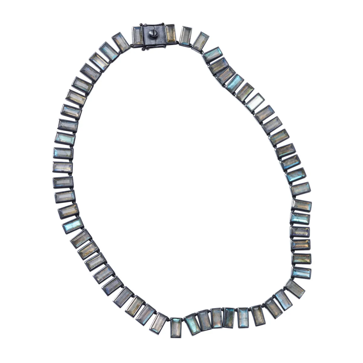 Tomfoolery Labradorite Baguette Tile Rivière Necklace Outlet