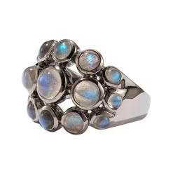 Tomfoolery Labradorite Cabochon Dot Dome Ring Clearance