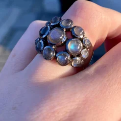 Tomfoolery Labradorite Cabochon Dot Dome Ring Clearance