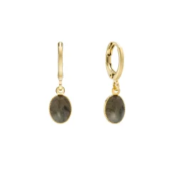 Tomfoolery Labradorite Cabochon Hoops New