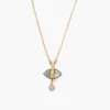 Tomfoolery Labradorite Evil Eye & Sliced Diamond Charm Necklace Sale