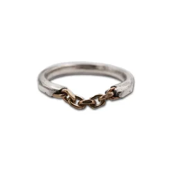 Tomfoolery Laetitia Stacking Ring in Silver and 14ct Yellow Gold Sale