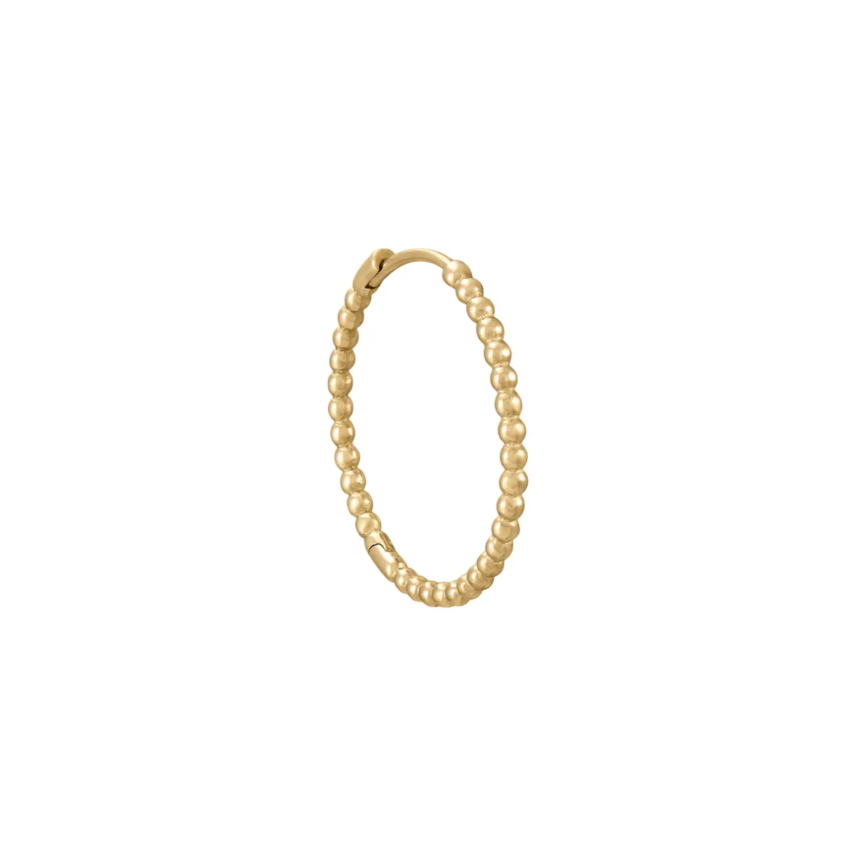 Tomfoolery Large Beaded 9ct Yellow Gold Round Clicker Hoops Sale