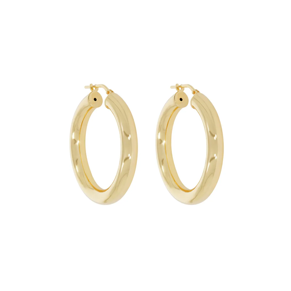 Tomfoolery Large Chunky Tube Gold Plated Silver Hoop 33mm Discount