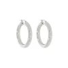 Tomfoolery Large Chunky Tube Silver Hoop 33mm Fashion