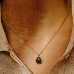 Tomfoolery Large Cognac Pear Rose Cut Diamond Pendant Sale