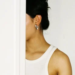 Tomfoolery Large Gold Heart Hinge Hoops Hot
