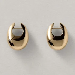 Tomfoolery Large Gold Sculptural Hinge Hoops Best