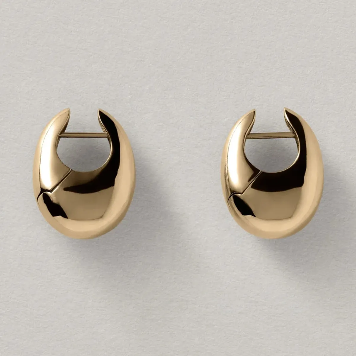 Tomfoolery Large Gold Sculptural Hinge Hoops Best