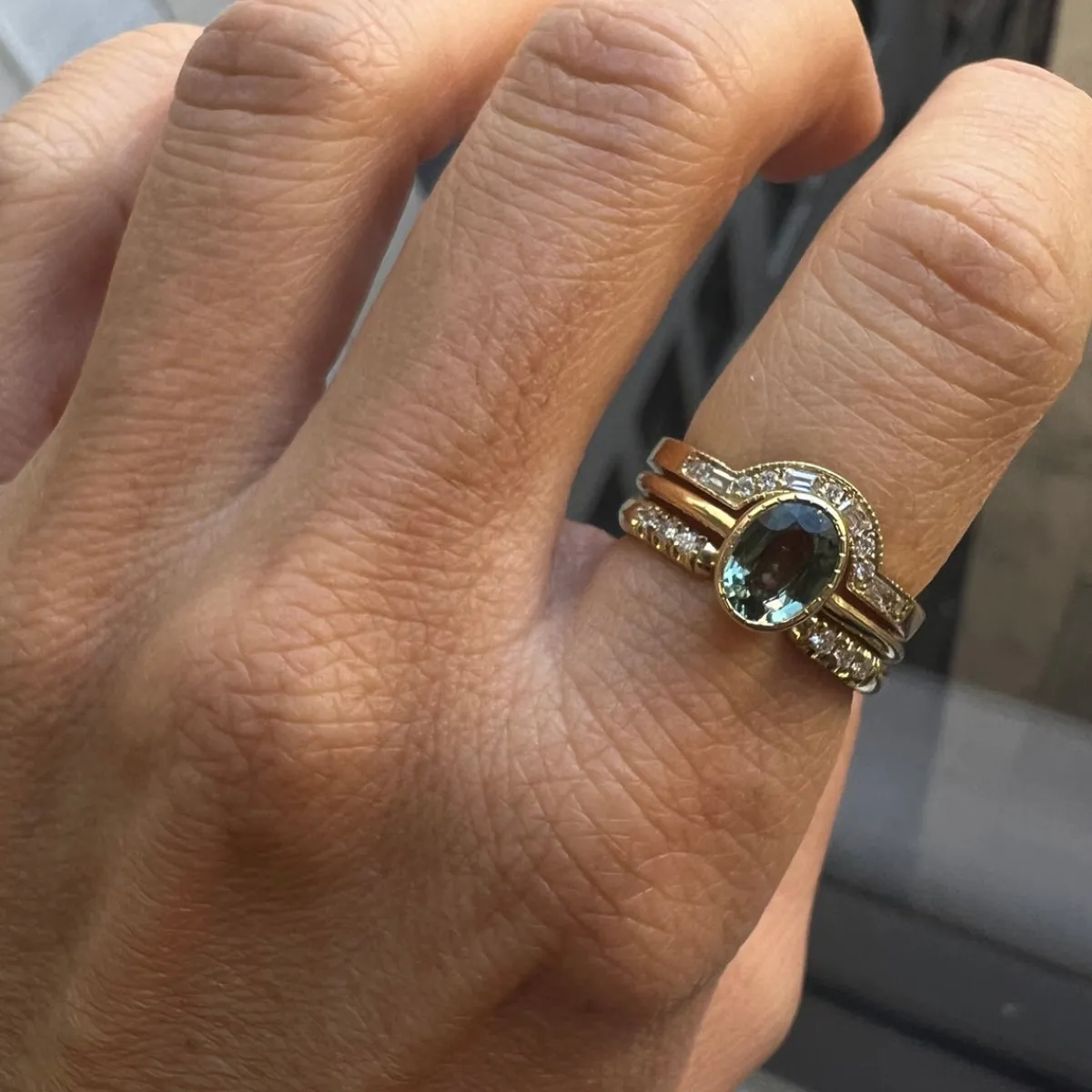 Tomfoolery Large Green Sapphire Wisp Ring Outlet