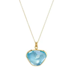 Tomfoolery Large Irregular Aquamarine Pendant Hot