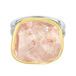 Tomfoolery Large Irregular Morganite Double Band Ring Sale