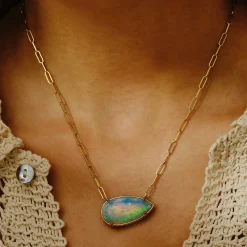 Tomfoolery Large Opal Irregular Pear Pendant Clearance