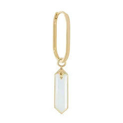 Tomfoolery Large Oval Moonstone Hexa Layered Clicker Hoop Outlet