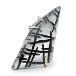 Tomfoolery Large Silver & Black Futurist Ring Sale