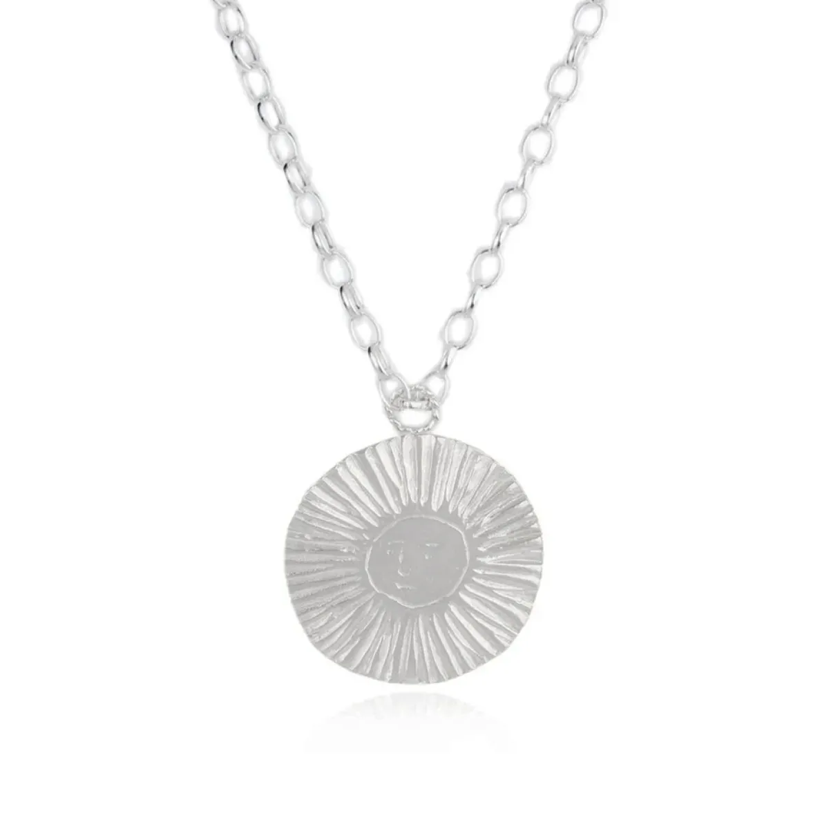 Tomfoolery Large Silver Sun & Moon Reversible Disc Pendant Best