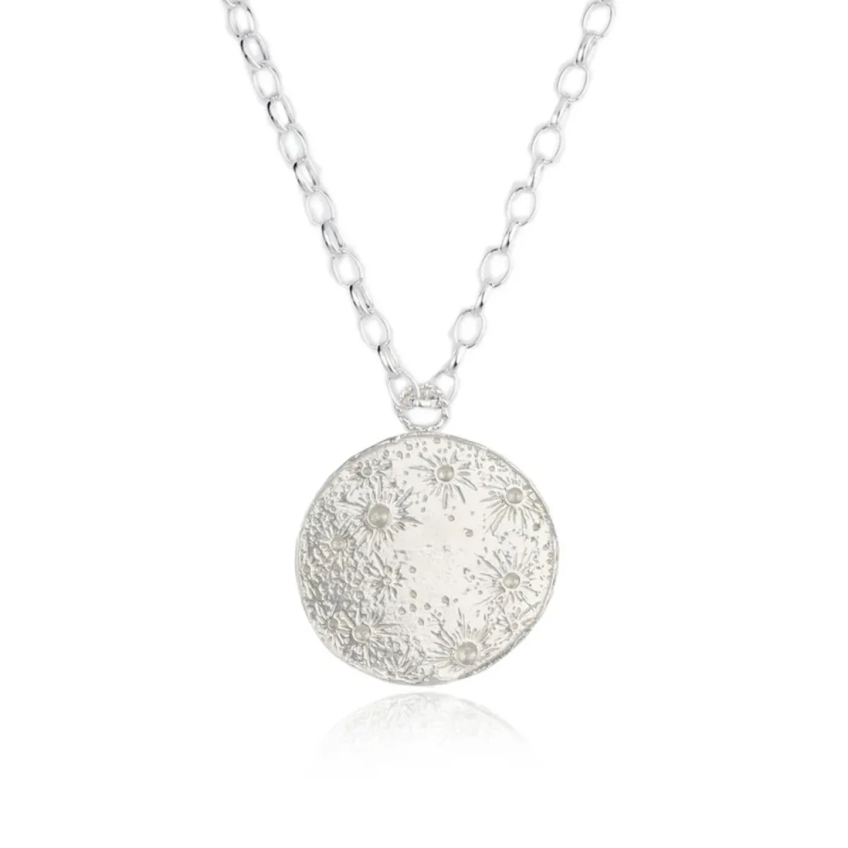 Tomfoolery Large Silver Sun & Moon Reversible Disc Pendant Best