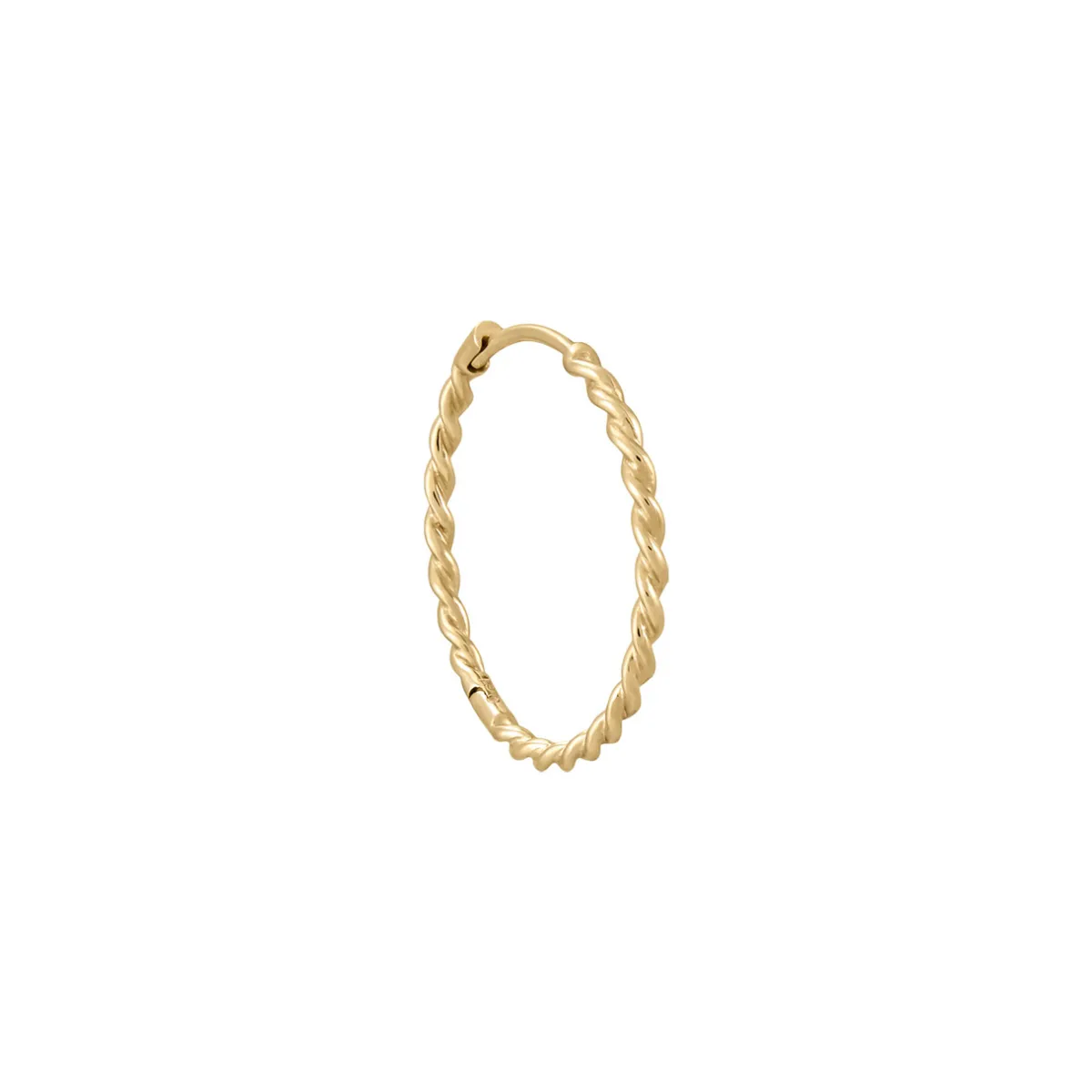 Tomfoolery Large Twist 9ct Yellow Gold Round Clicker Hoops Sale
