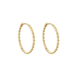 Tomfoolery Large Twist 9ct Yellow Gold Round Clicker Hoops Sale