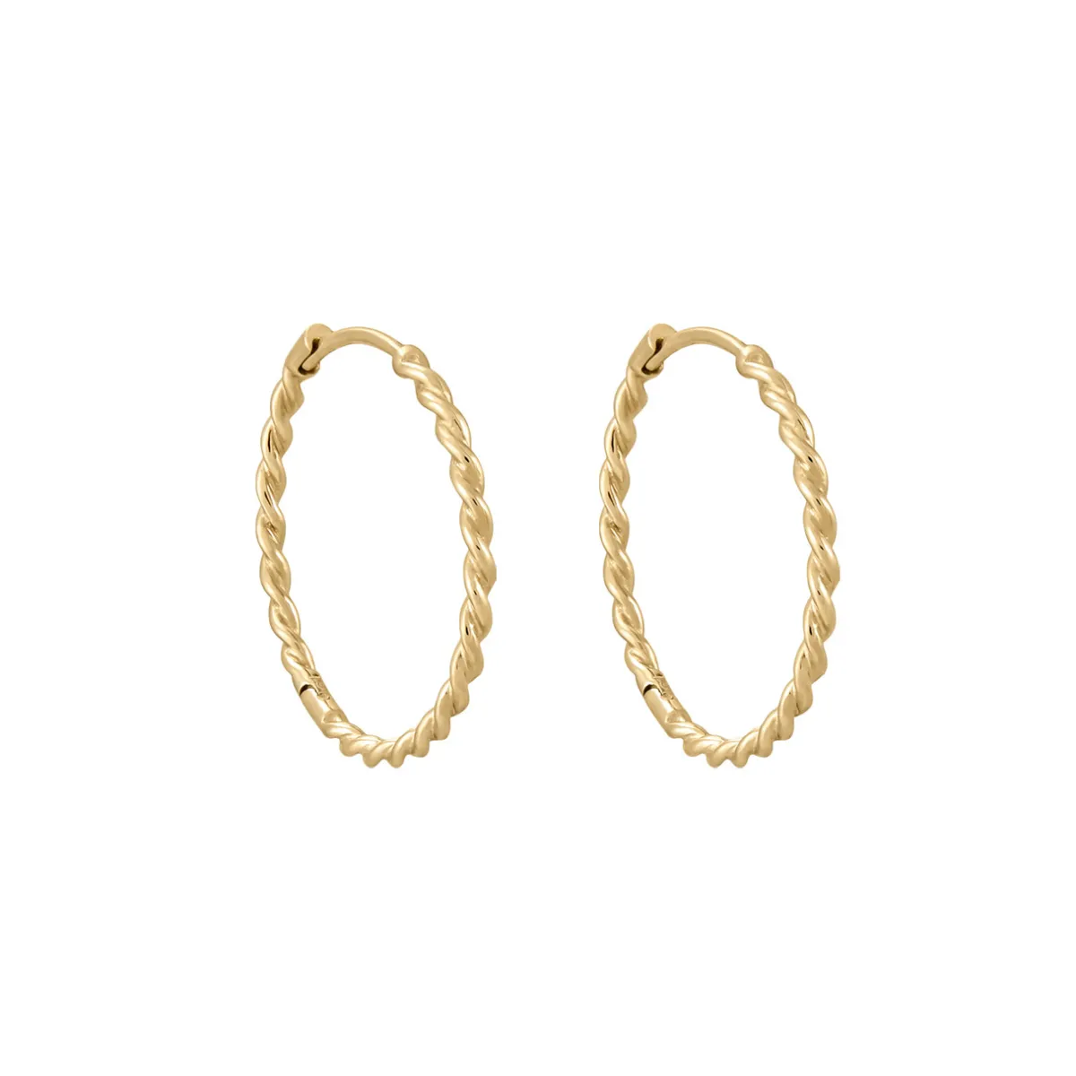 Tomfoolery Large Twist 9ct Yellow Gold Round Clicker Hoops Sale