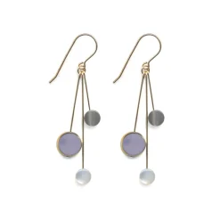 Tomfoolery Lavender Cluster Mother of Pearl & Glass Drop Earrings Sale
