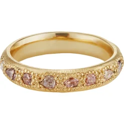 Tomfoolery LI 4mm Mixed Shape Pink Diamond Scatter Ring New