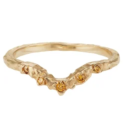 Tomfoolery LI V-Shaped Five Diamond Wedding Ring New