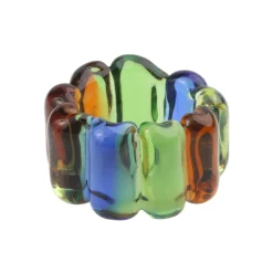 Tomfoolery Light Cobalt Ribbed Glass Ring(Out of Stock) Outlet