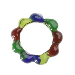 Tomfoolery Light Cobalt Ribbed Glass Ring(Out of Stock) Outlet